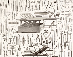 Strumenti chirurgici del XIX secolo da English School
